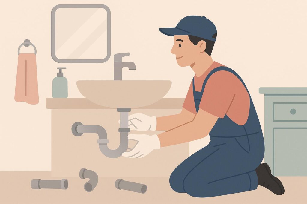 replace bathroom plumbing