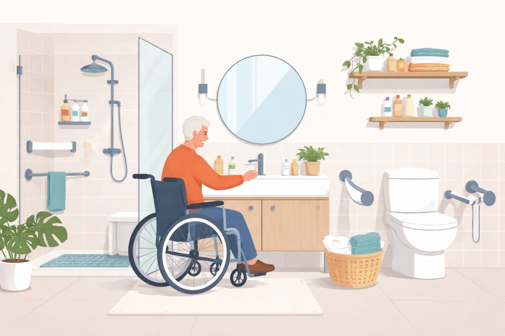 how to design an accessible bathroom