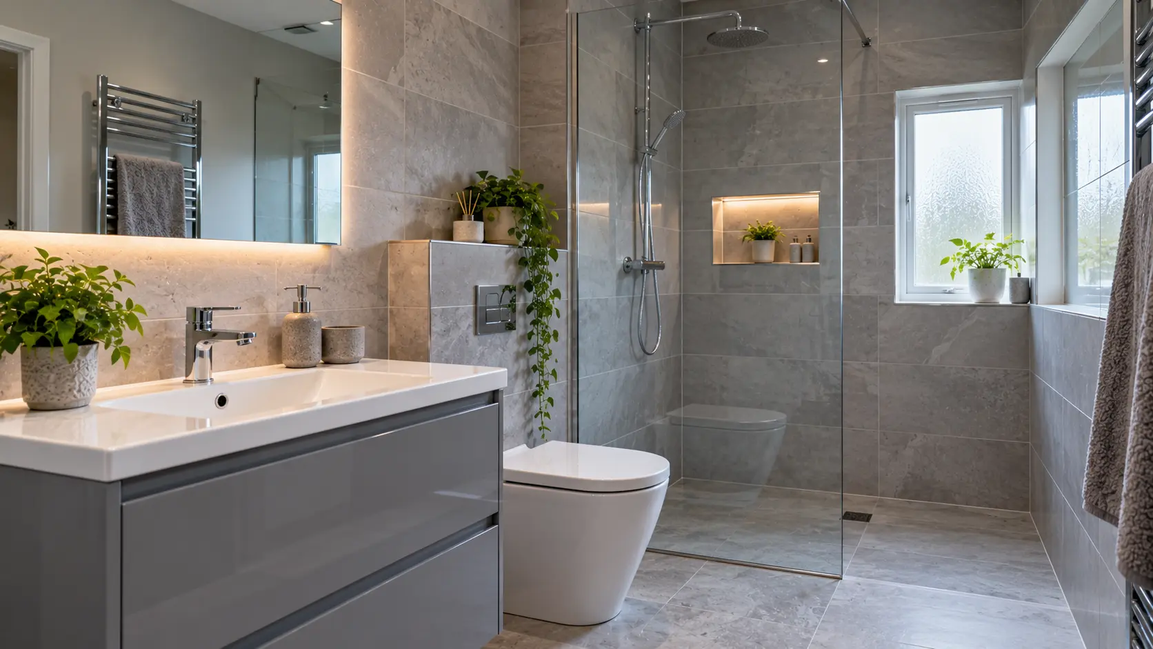 Modern grey bathroom