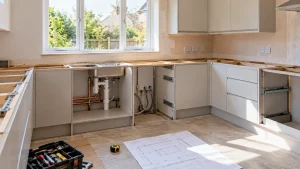 kitchen part way through installation